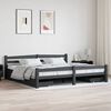 vidaXL Bed Frame without Mattress Dark Grey Solid Pinewood 200x200 cm (322095+2x321990)