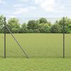 vidaXL Fence Post Grey 50 x 1.4 m (16 x 16 mm mesh) Steel and PVC