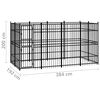 vidaXL Outdoor Dog Kennel Steel 7.37 m&sup2;