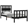 vidaXL Bed Frame without Mattress Black Single Solid Wood Pine