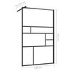 vidaXL Walk-in Shower Wall with Clear ESG Glass 100x195 cm Black