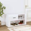 vidaXL Shoe Cabinet High Gloss White 80x35x45 cm Engineered Wood