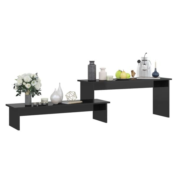 vidaXL TV Cabinet High Gloss Black 180x30x43 cm Engineered Wood