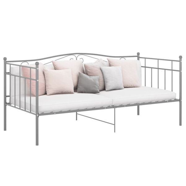vidaXL Sofa Bed Frame without Mattress Grey Metal 90x200 cm