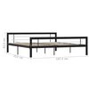 vidaXL Bed Frame without Mattress Black and White Metal 180x200 cm Super King