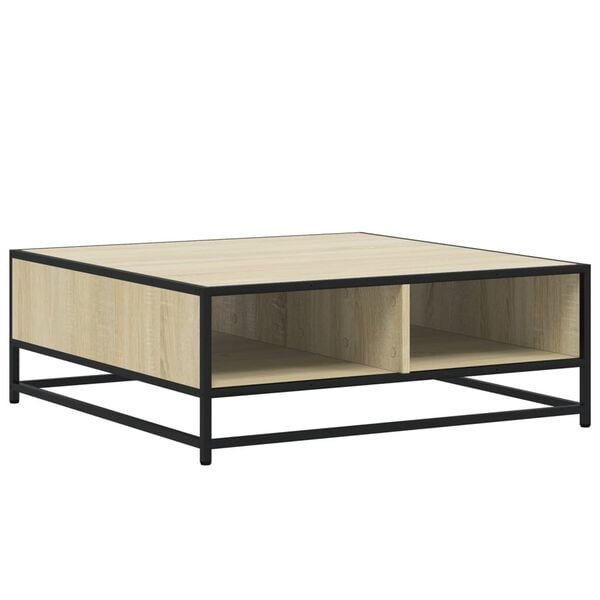 vidaXL Coffee Table Sonoma Oak 80x80x30 cm Engineered Wood and Metal