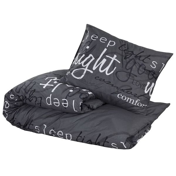 vidaXL Duvet Cover Set Black 220x240 cm Cotton