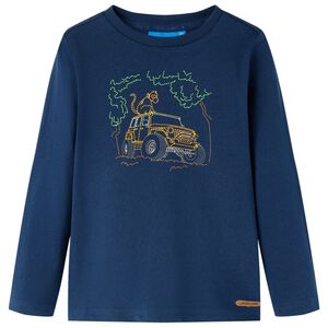 vidaXL Kids' T-shirt with Long Sleeves Navy Blue 92