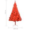 vidaXL Artificial Pre-lit Christmas Tree with Ball Set Red 210 cm PVC