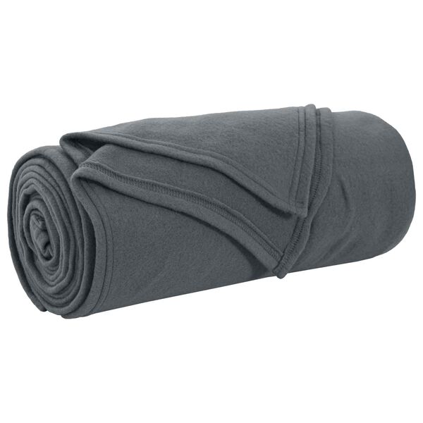 vidaXL Throw Blanket Dark Grey 170 x 130 cm Fleece