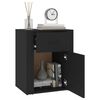 vidaXL Bedside Cabinet Black 50x36x60 cm Engineered Wood
