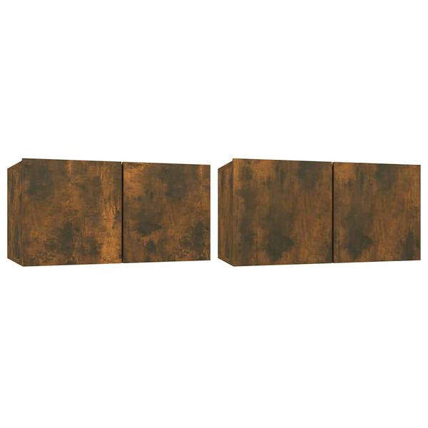 vidaXL TV Cabinet Set 2 pcs Brown 60 x 30 x 30 cm Engineered Wood