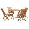 vidaXL Garden Dining Set Folding 5 pcs Brown Solid Teak Wood