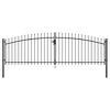 vidaXL Double Door Fence Gate with Spear Top 400x199.5 cm