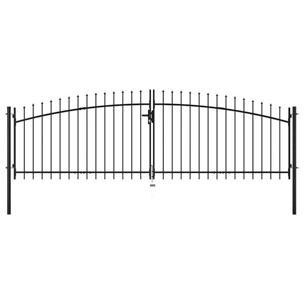 vidaXL Double Door Fence Gate with Spear Top 400x199.5 cm