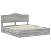vidaXL Bed Frame with Drawer Grey Sonoma 200 x 200 cm Engineer Wood