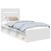 vidaXL Bed Frame with Headboard White 90 x 200 cm Solid Pine Wood