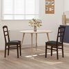vidaXL Dining Chair 2 pcs Light Brown and Black Solid Rubber Wood