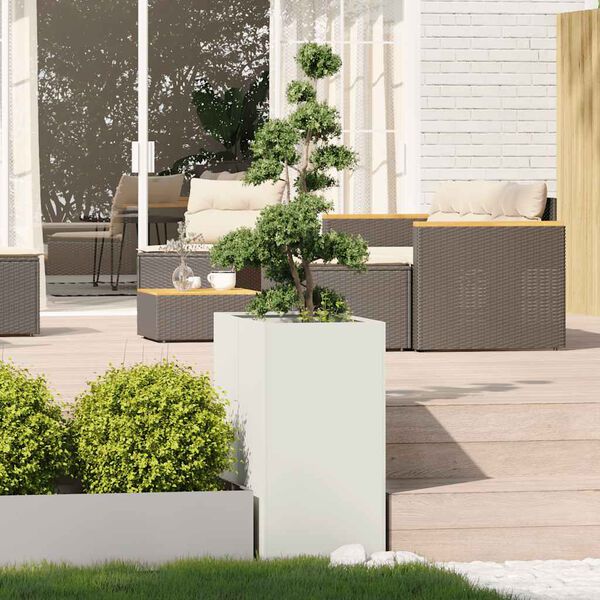 vidaXL Planter White 40x80x80 cm Steel