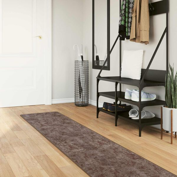 vidaXL Rug Runner MARSA Grey 450 x 50 cm Polyester and PVC