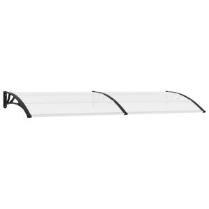 vidaXL Door Canopy Black and Transparent 300x75 cm PC