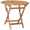 vidaXL Folding Garden Table Natural &Oslash; 90 x 75 cm Solid Teak Wood