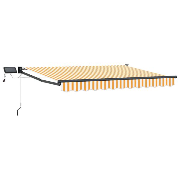 vidaXL Manual Retractable Awning with LEDs 3.5 x 2.5 m