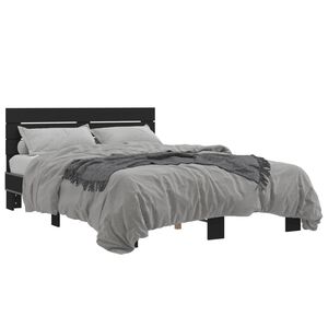 vidaXL Bed Frame without Mattress Black 135x190 cm Double