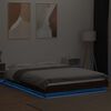 vidaXL Bed Frame with LED Lights without Mattress Brown Oak 120x200cm