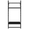 vidaXL 4 Piece Wall Shelf Set with Bars Black Engineered Wood