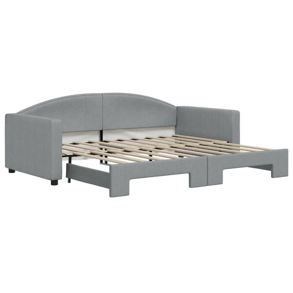 vidaXL Daybed with Trundle without Mattress Light Grey 90x190 cm Single