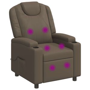 vidaXL Recliner Massage Chair Grey 75 x 95 x 106 cm Fabric