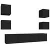 vidaXL TV Cabinet Set | Set of 6 | Black | Engineered wood