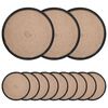 vidaXL Jute Placemets 12 pcs Natural and Black 100% Tossa Jute