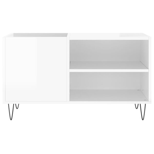 vidaXL Record Cabinet High Gloss White 85x38x48 cm Engineered Wood