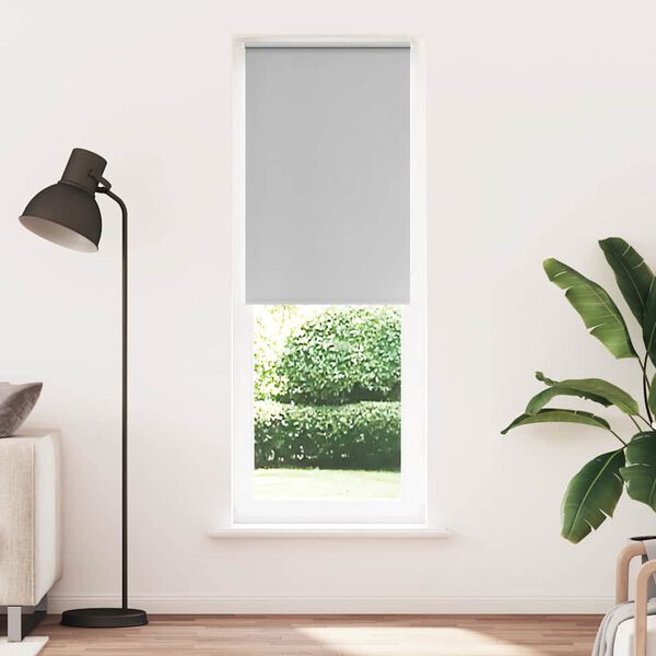 vidaXL Roller Blind Blackout Light Grey 85x210 cm Fabric Width 80.7 cm Polyester