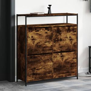 vidaXL Shoe Cabinet Smoked Oak 2 pairs per drawer