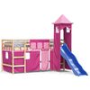 vidaXL Kids' Loft Bed with Tower without Mattress Pink 90x190 cm Single