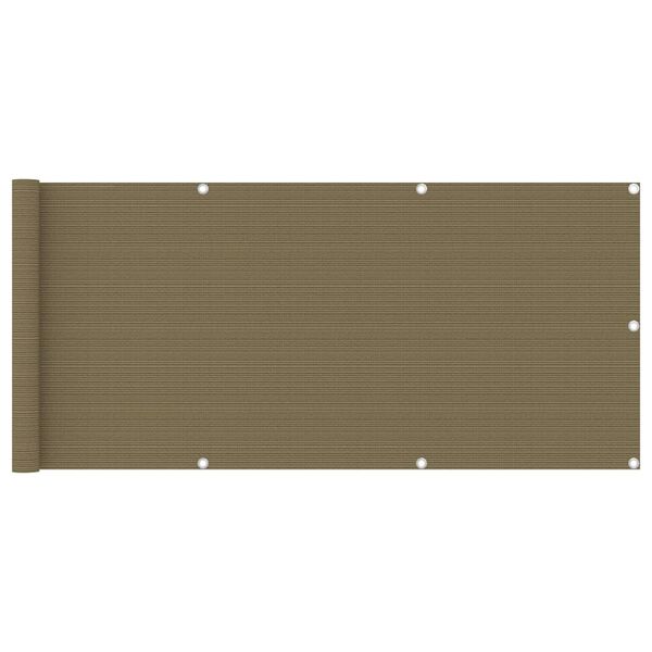 vidaXL Balcony Screen Taupe 75x600 cm HDPE