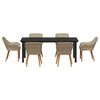 vidaXL Garden Dining Set with Cushion 7 pcs Beige Poly Rattan