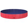 vidaXL Children Swimming Pool Folding Red &Oslash;200 x 30 cm