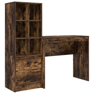 vidaXL Desk Smoked Oak 135.5 x 40 x 127 cm 2 pcs