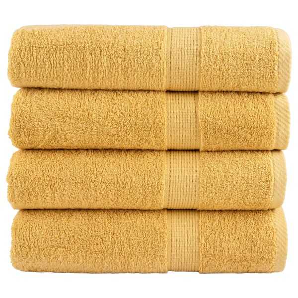 vidaXL Premium Shower Towels "SOLUND" 4 pcs Gold 70x140 cm 600 gsm