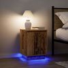 vidaXL Bedside Cabinet with LED Lights&nbsp;Old Wood 38x34x50 cm