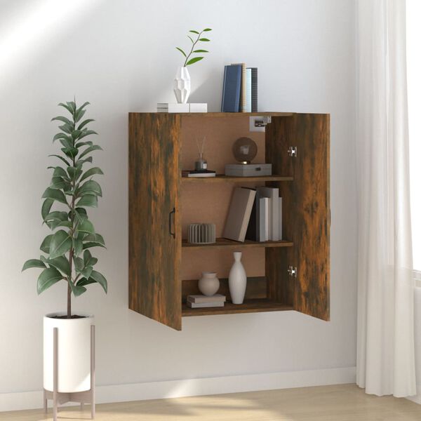 vidaXL Hanging Cabinet Smoked Oak 69,5x34x90 cm Engineered Wood
