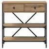 vidaXL Console Table with Drawer Brown 100 x 34.5 x 75 cm Wood