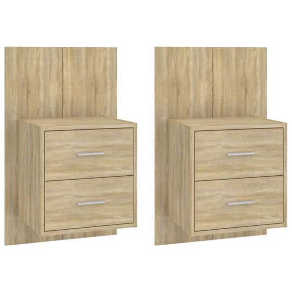 vidaXL Wall-mounted Bedside Cabinets 2 pcs Sonoma Oak