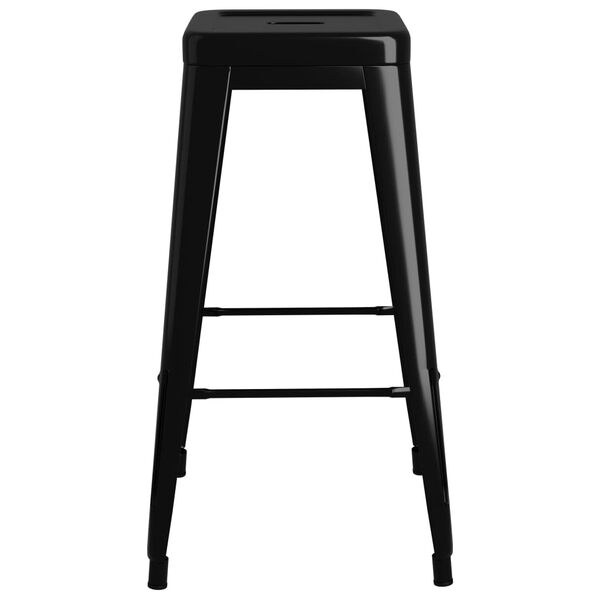 vidaXL Bar Stools Stackable 2 pcs Black Metal