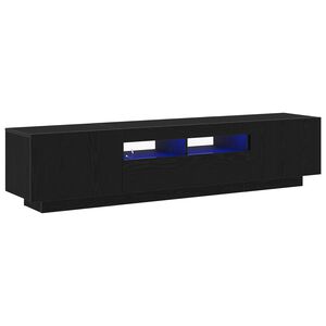 vidaXL TV Cabinet Set 2 pcs Black Engineered Wood