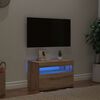 vidaXL TV Cabinet with LED Lights Artisan Oak 60x35x40 cm Engineered Wood